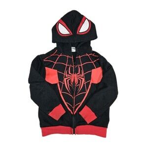 Boys Marvel SpiderMan Mile Morales Full Zip  Hoodie Black Small
